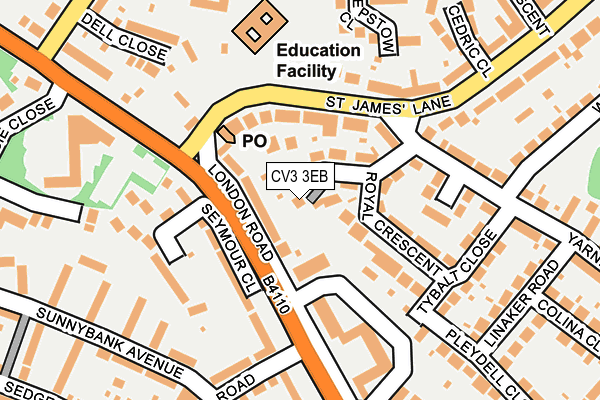 CV3 3EB map - OS OpenMap – Local (Ordnance Survey)