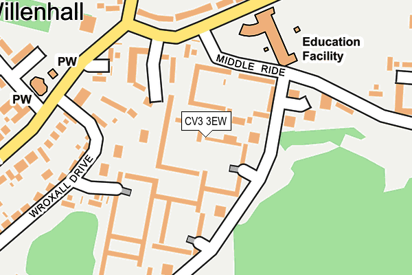 CV3 3EW map - OS OpenMap – Local (Ordnance Survey)