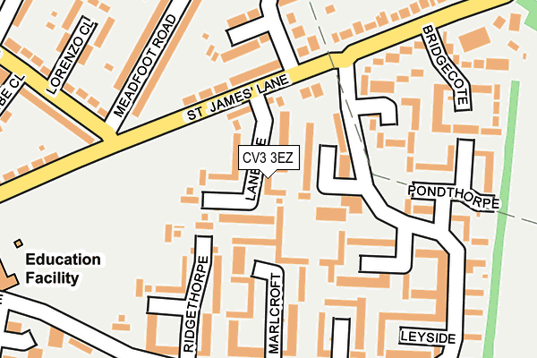 CV3 3EZ map - OS OpenMap – Local (Ordnance Survey)