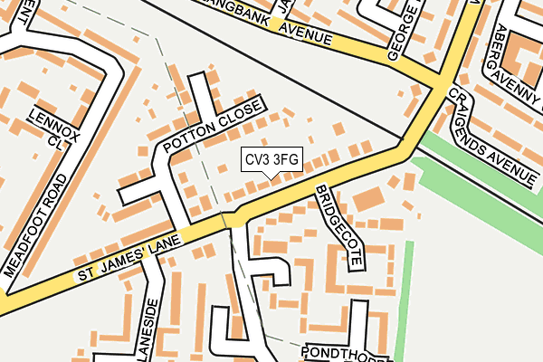 CV3 3FG map - OS OpenMap – Local (Ordnance Survey)