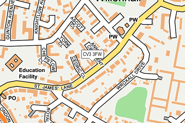 CV3 3FW map - OS OpenMap – Local (Ordnance Survey)