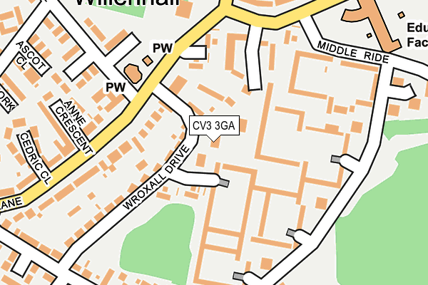 CV3 3GA map - OS OpenMap – Local (Ordnance Survey)
