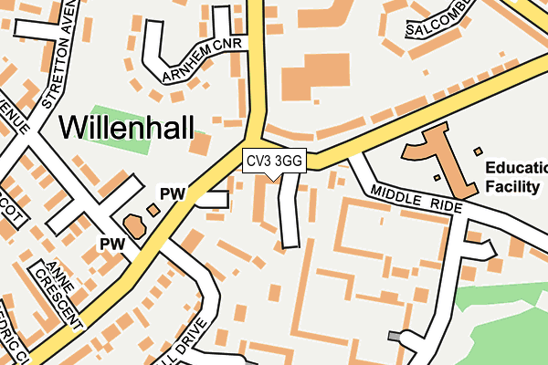 CV3 3GG map - OS OpenMap – Local (Ordnance Survey)