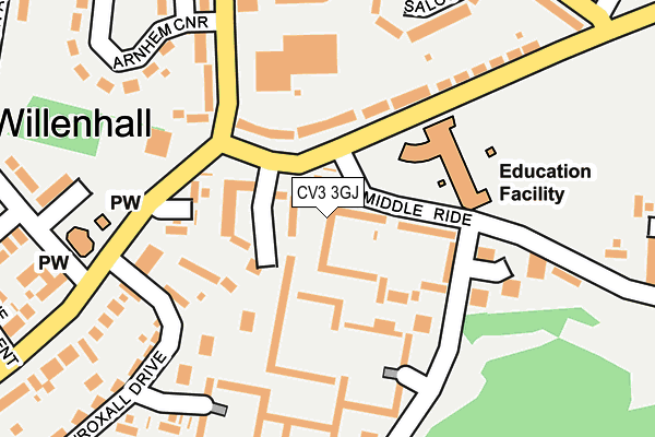 CV3 3GJ map - OS OpenMap – Local (Ordnance Survey)
