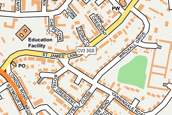 CV3 3GS map - OS OpenMap – Local (Ordnance Survey)