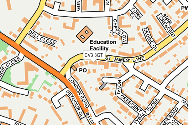 CV3 3GT map - OS OpenMap – Local (Ordnance Survey)