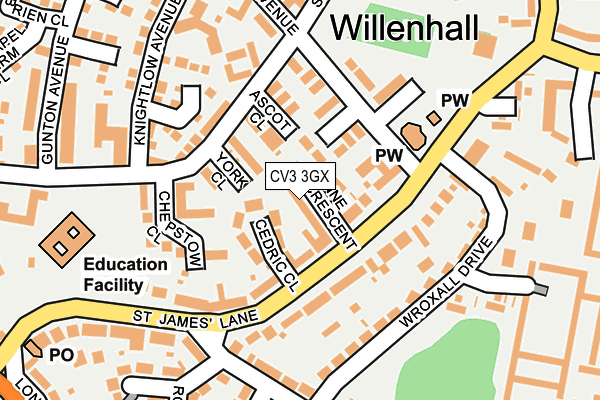 CV3 3GX map - OS OpenMap – Local (Ordnance Survey)