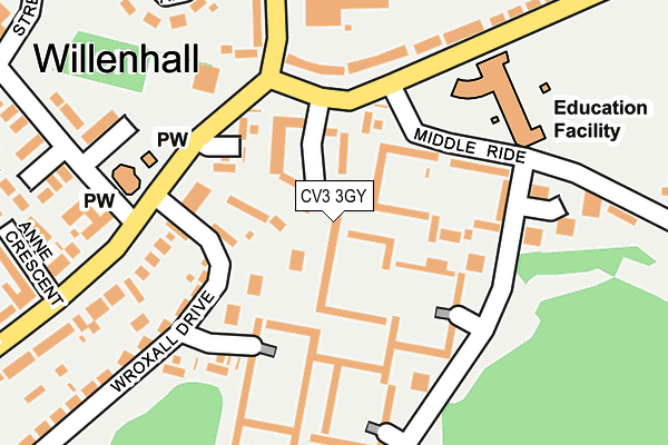 CV3 3GY map - OS OpenMap – Local (Ordnance Survey)