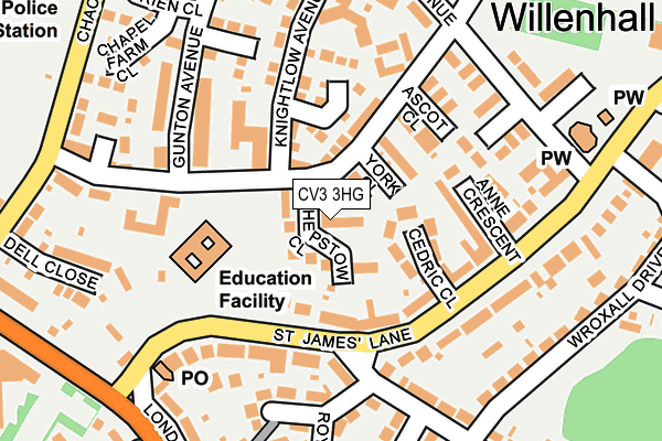 CV3 3HG map - OS OpenMap – Local (Ordnance Survey)
