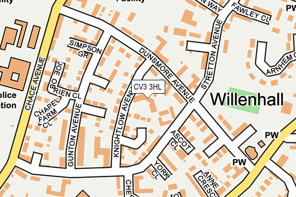 CV3 3HL map - OS OpenMap – Local (Ordnance Survey)