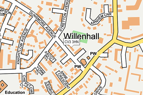 CV3 3HN map - OS OpenMap – Local (Ordnance Survey)