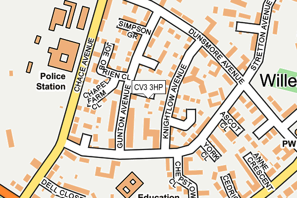 CV3 3HP map - OS OpenMap – Local (Ordnance Survey)