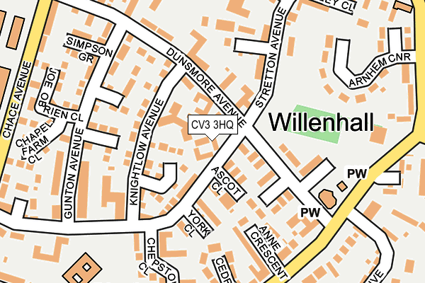 CV3 3HQ map - OS OpenMap – Local (Ordnance Survey)