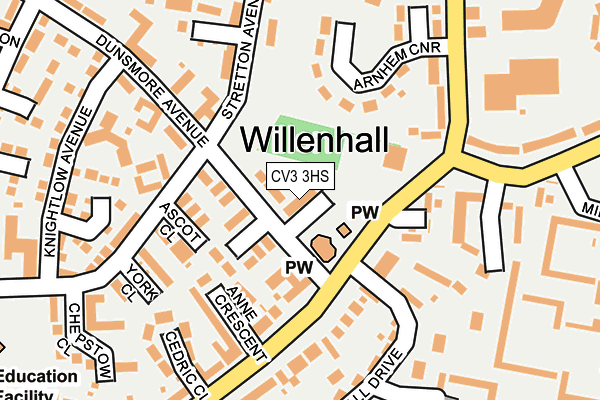 CV3 3HS map - OS OpenMap – Local (Ordnance Survey)