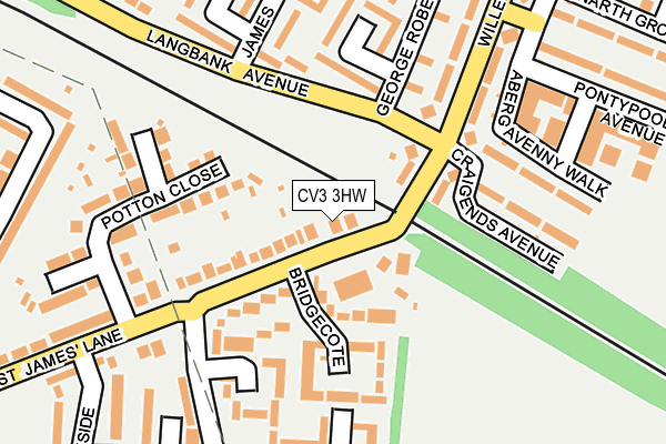 CV3 3HW map - OS OpenMap – Local (Ordnance Survey)