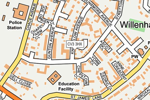 CV3 3HX map - OS OpenMap – Local (Ordnance Survey)