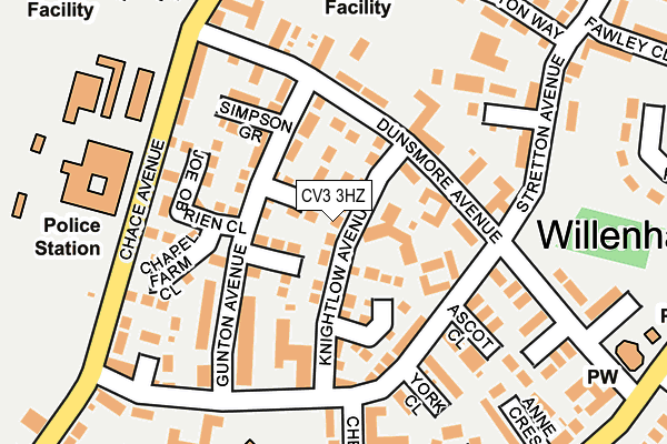 CV3 3HZ map - OS OpenMap – Local (Ordnance Survey)