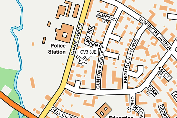 CV3 3JE map - OS OpenMap – Local (Ordnance Survey)