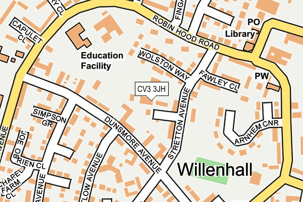 CV3 3JH map - OS OpenMap – Local (Ordnance Survey)