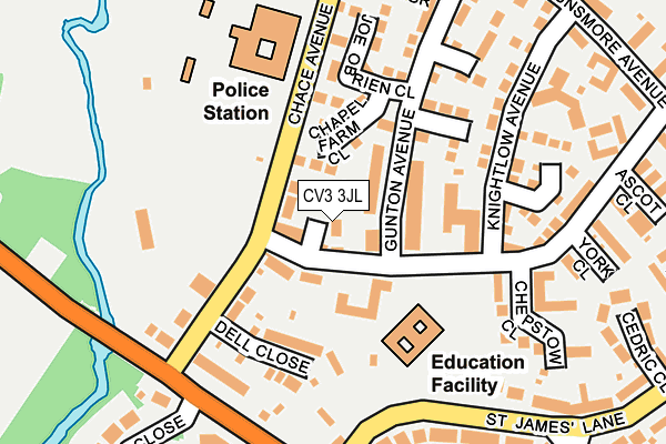 CV3 3JL map - OS OpenMap – Local (Ordnance Survey)