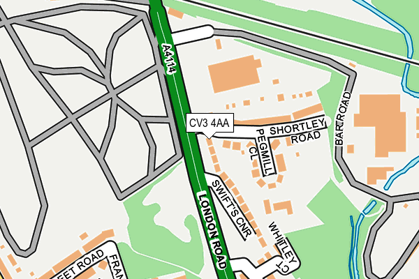 CV3 4AA map - OS OpenMap – Local (Ordnance Survey)