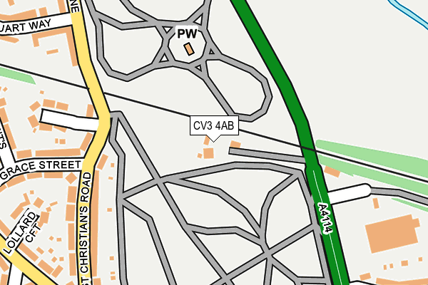 CV3 4AB map - OS OpenMap – Local (Ordnance Survey)