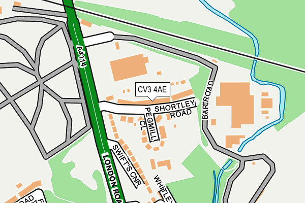 CV3 4AE map - OS OpenMap – Local (Ordnance Survey)