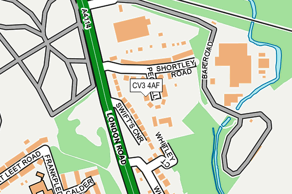 CV3 4AF map - OS OpenMap – Local (Ordnance Survey)