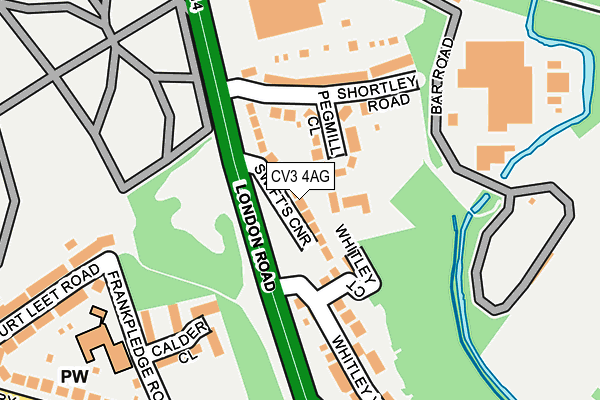 CV3 4AG map - OS OpenMap – Local (Ordnance Survey)