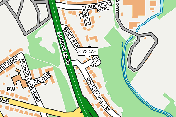 CV3 4AH map - OS OpenMap – Local (Ordnance Survey)