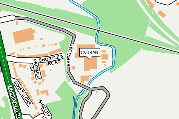CV3 4AN map - OS OpenMap – Local (Ordnance Survey)