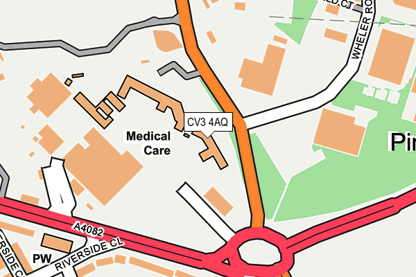 CV3 4AQ map - OS OpenMap – Local (Ordnance Survey)