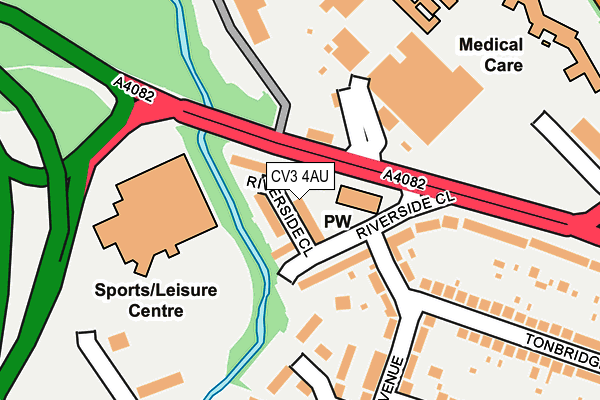 CV3 4AU map - OS OpenMap – Local (Ordnance Survey)