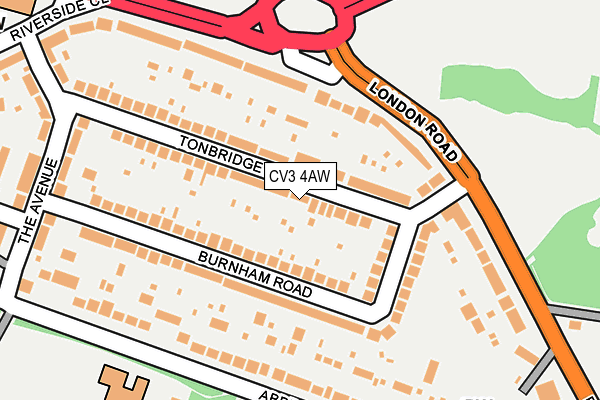 CV3 4AW map - OS OpenMap – Local (Ordnance Survey)