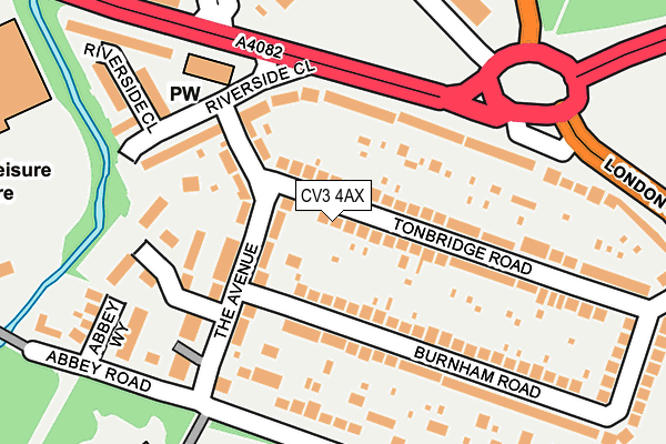CV3 4AX map - OS OpenMap – Local (Ordnance Survey)