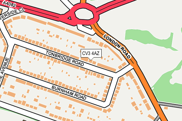 CV3 4AZ map - OS OpenMap – Local (Ordnance Survey)
