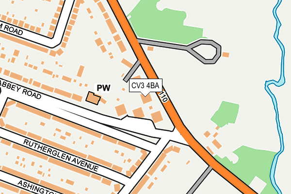 CV3 4BA map - OS OpenMap – Local (Ordnance Survey)