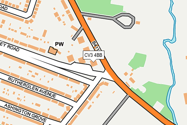 CV3 4BB map - OS OpenMap – Local (Ordnance Survey)
