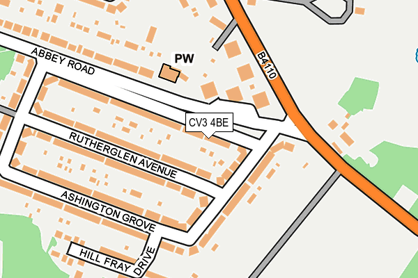 CV3 4BE map - OS OpenMap – Local (Ordnance Survey)