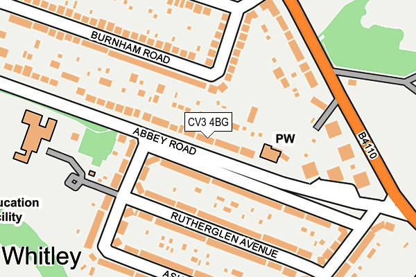 CV3 4BG map - OS OpenMap – Local (Ordnance Survey)