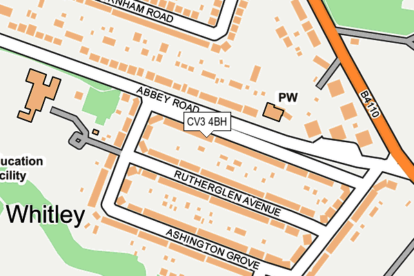 CV3 4BH map - OS OpenMap – Local (Ordnance Survey)