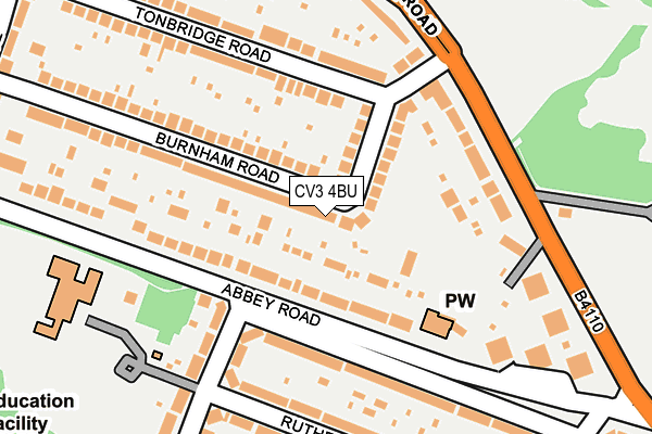 CV3 4BU map - OS OpenMap – Local (Ordnance Survey)