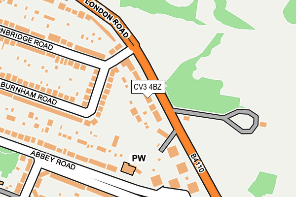 CV3 4BZ map - OS OpenMap – Local (Ordnance Survey)