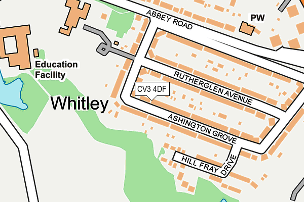 CV3 4DF map - OS OpenMap – Local (Ordnance Survey)