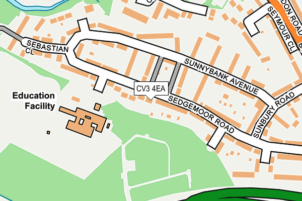 CV3 4EA map - OS OpenMap – Local (Ordnance Survey)