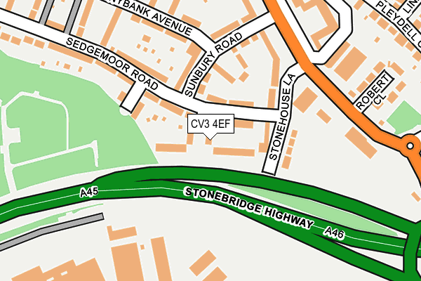 CV3 4EF map - OS OpenMap – Local (Ordnance Survey)