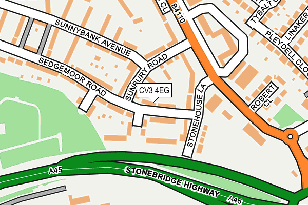 CV3 4EG map - OS OpenMap – Local (Ordnance Survey)