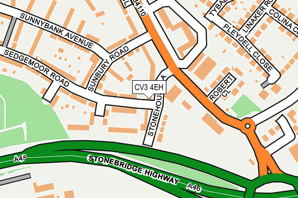 CV3 4EH map - OS OpenMap – Local (Ordnance Survey)
