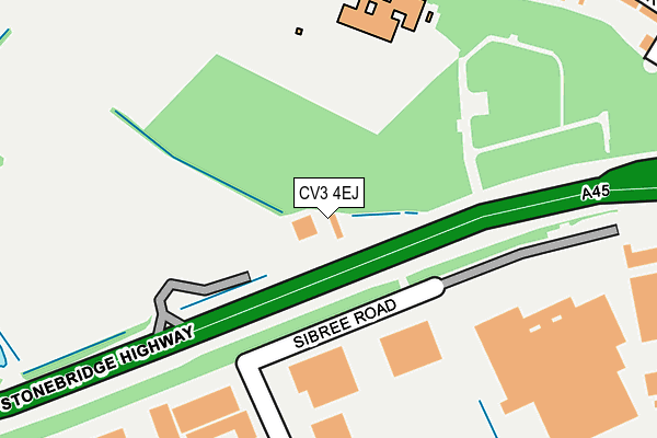 CV3 4EJ map - OS OpenMap – Local (Ordnance Survey)