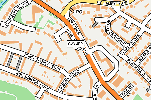 CV3 4EP map - OS OpenMap – Local (Ordnance Survey)